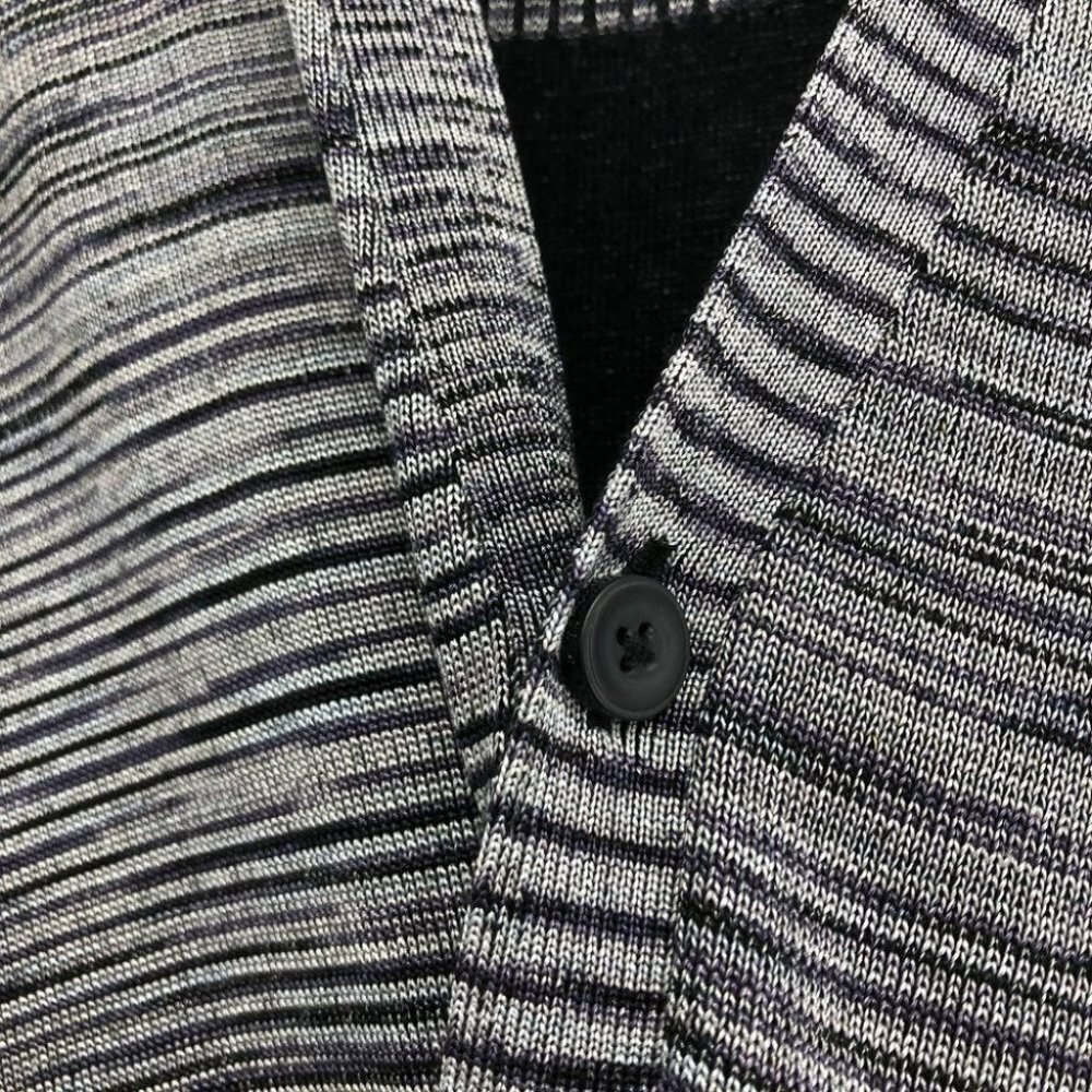 Armani Exchange grey purple space dye button  front rayon cardigan - Picture 11 of 13